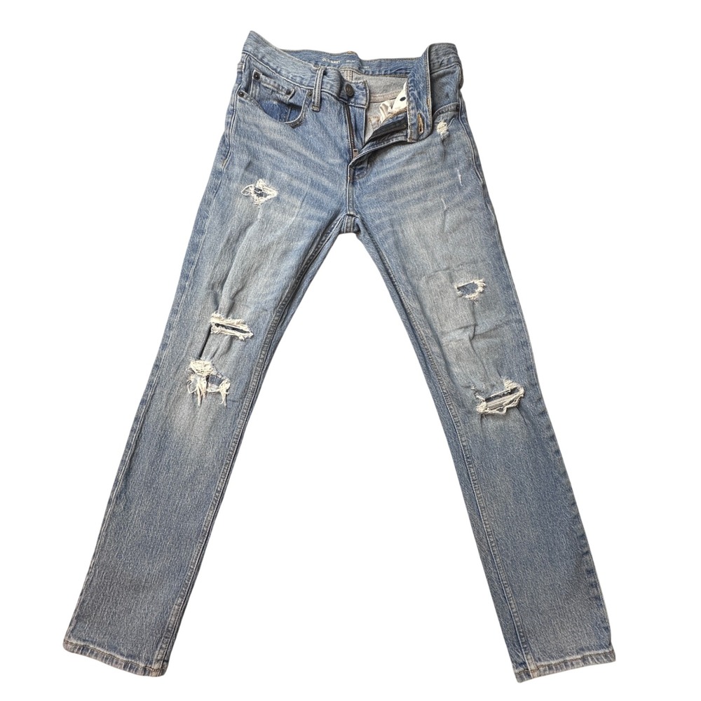Old Navy Jeans Mens 29x30 Light Blue Skinny Built-In Flex Distressed Denim Pants